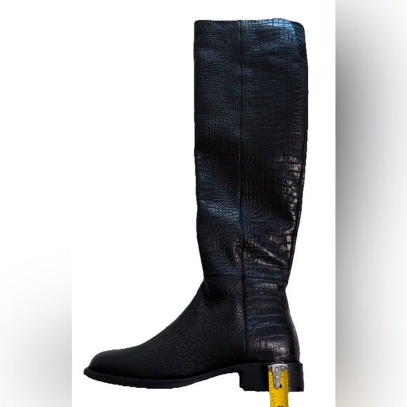 Aquatalia Nahla Weatherproof Croc-Embossed Over-Knee Boots 7.5 M Made in Italy - Picture 7 of 11